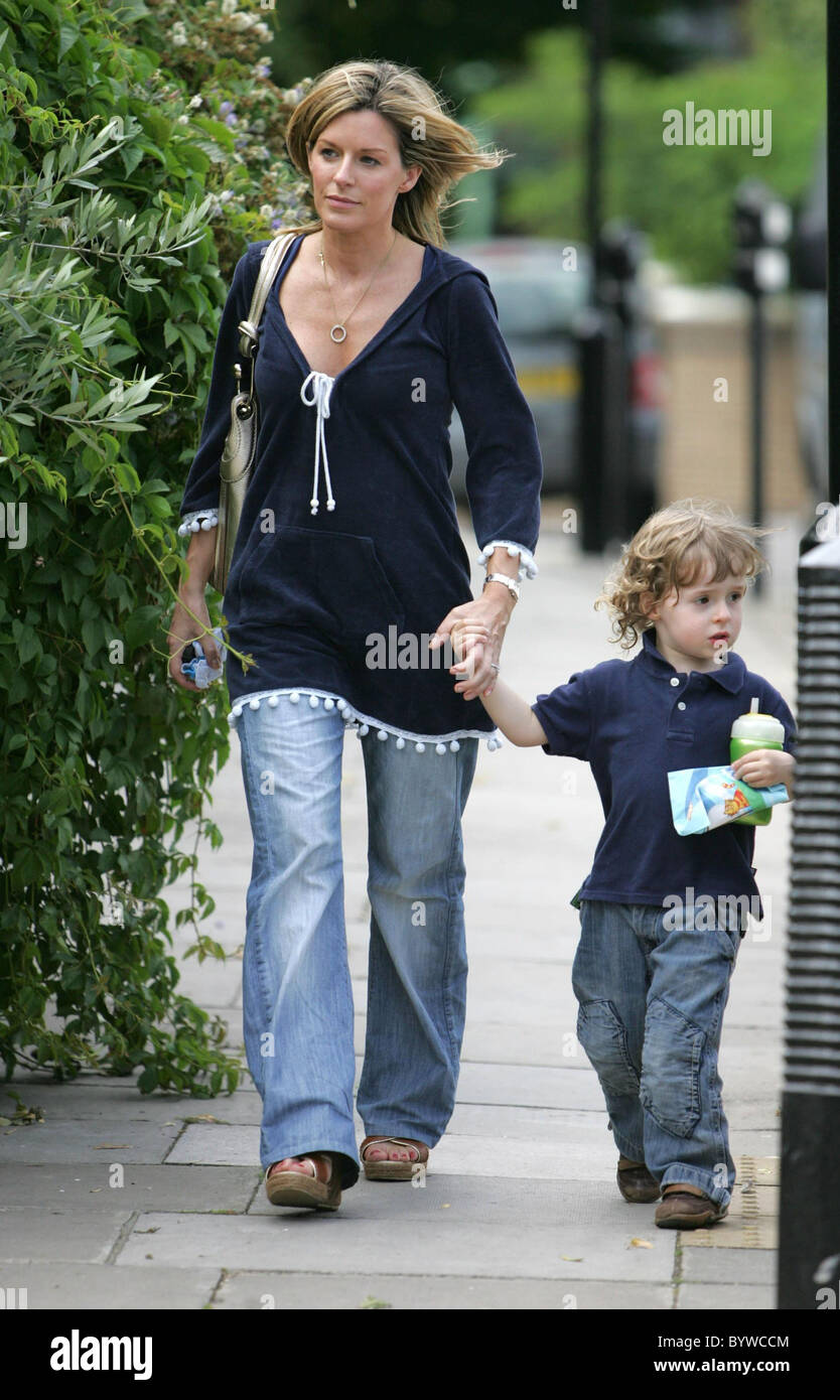 Andrea Catherwood the Weekend Newscaster for ITV news, taking her son ...