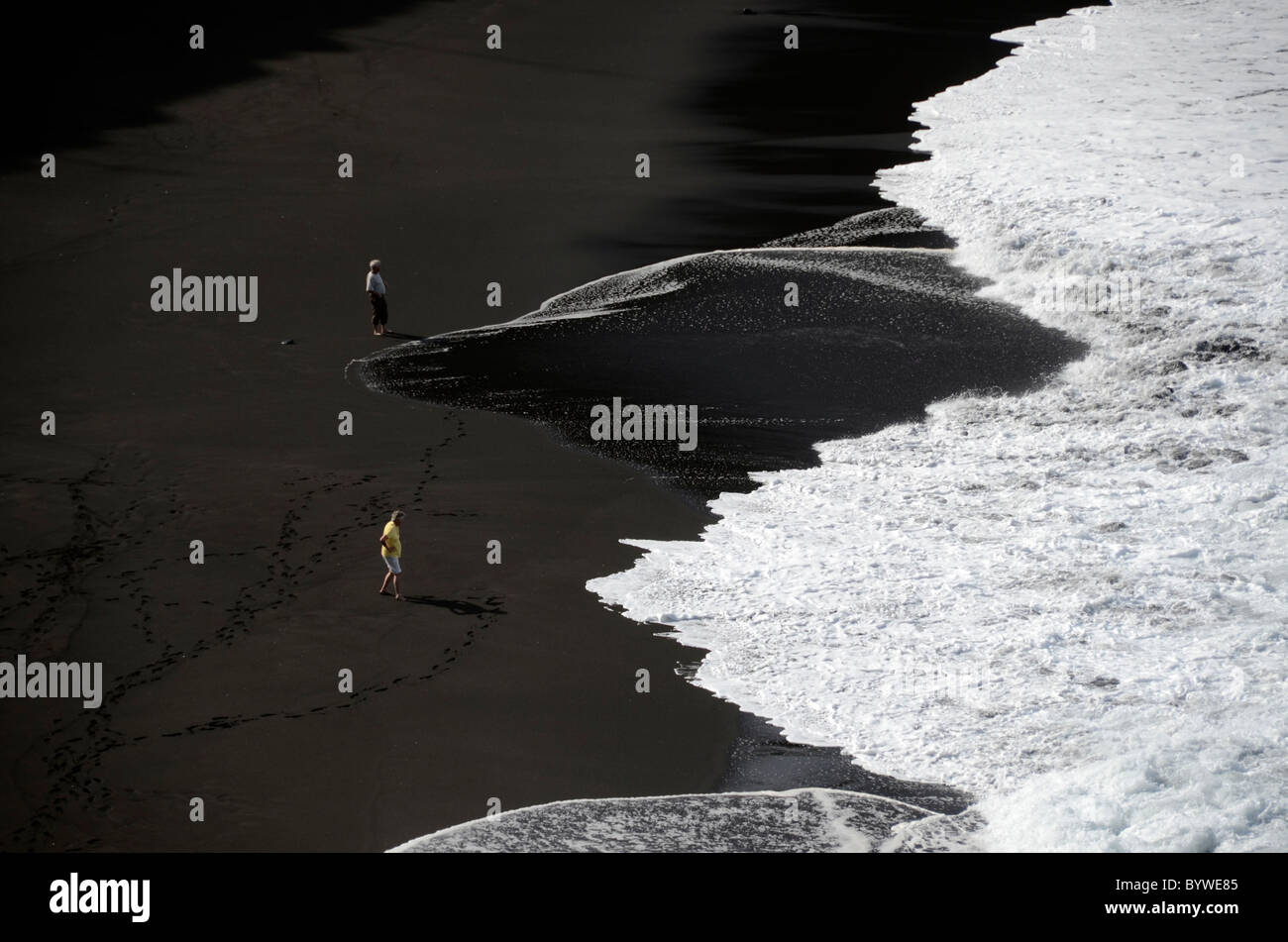 black volcanic beach Teneriffa, Canary Islands Stock Photo
