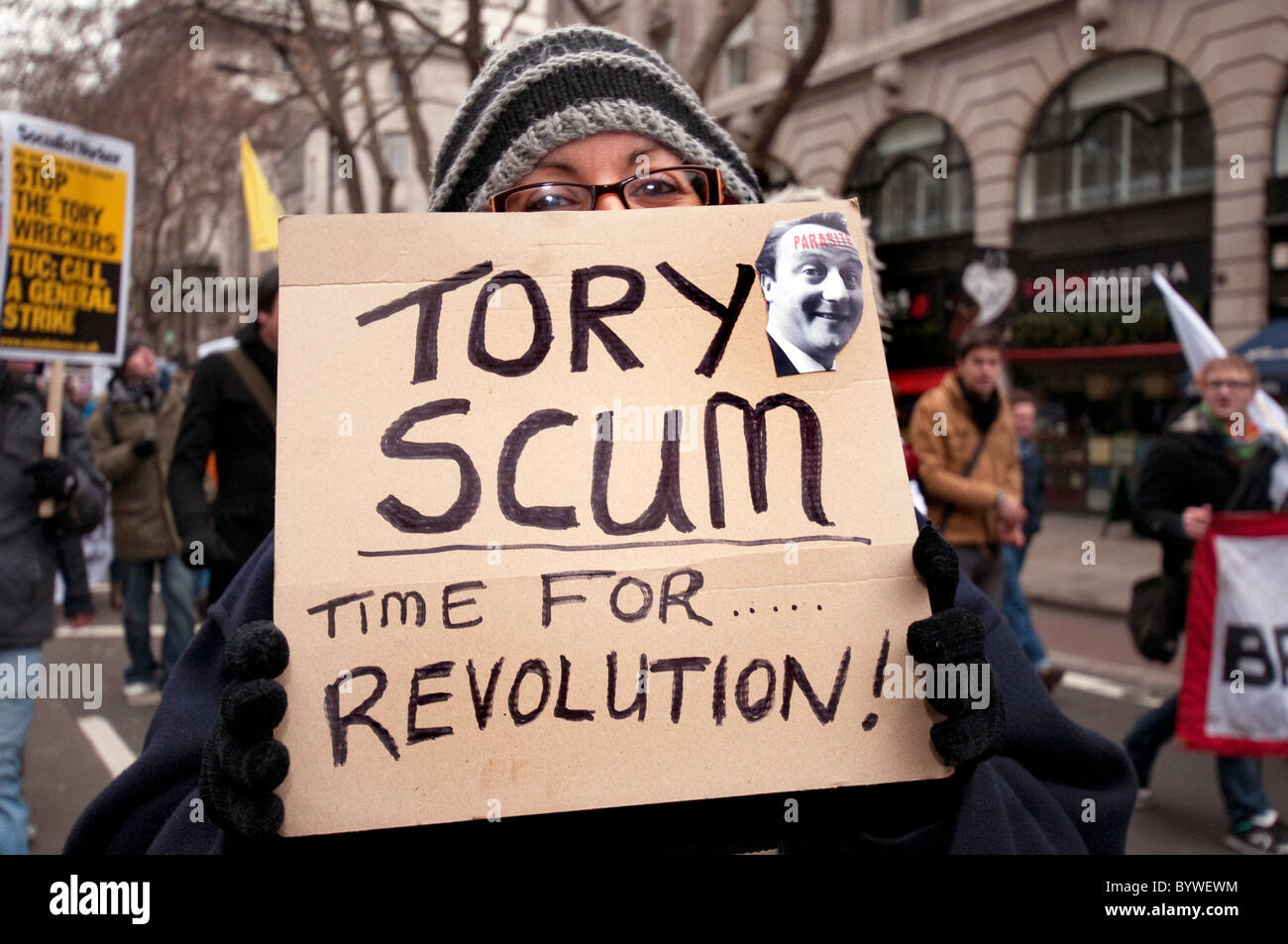 Demonstration of student protesting cuts in tuition fees London 2011 ...