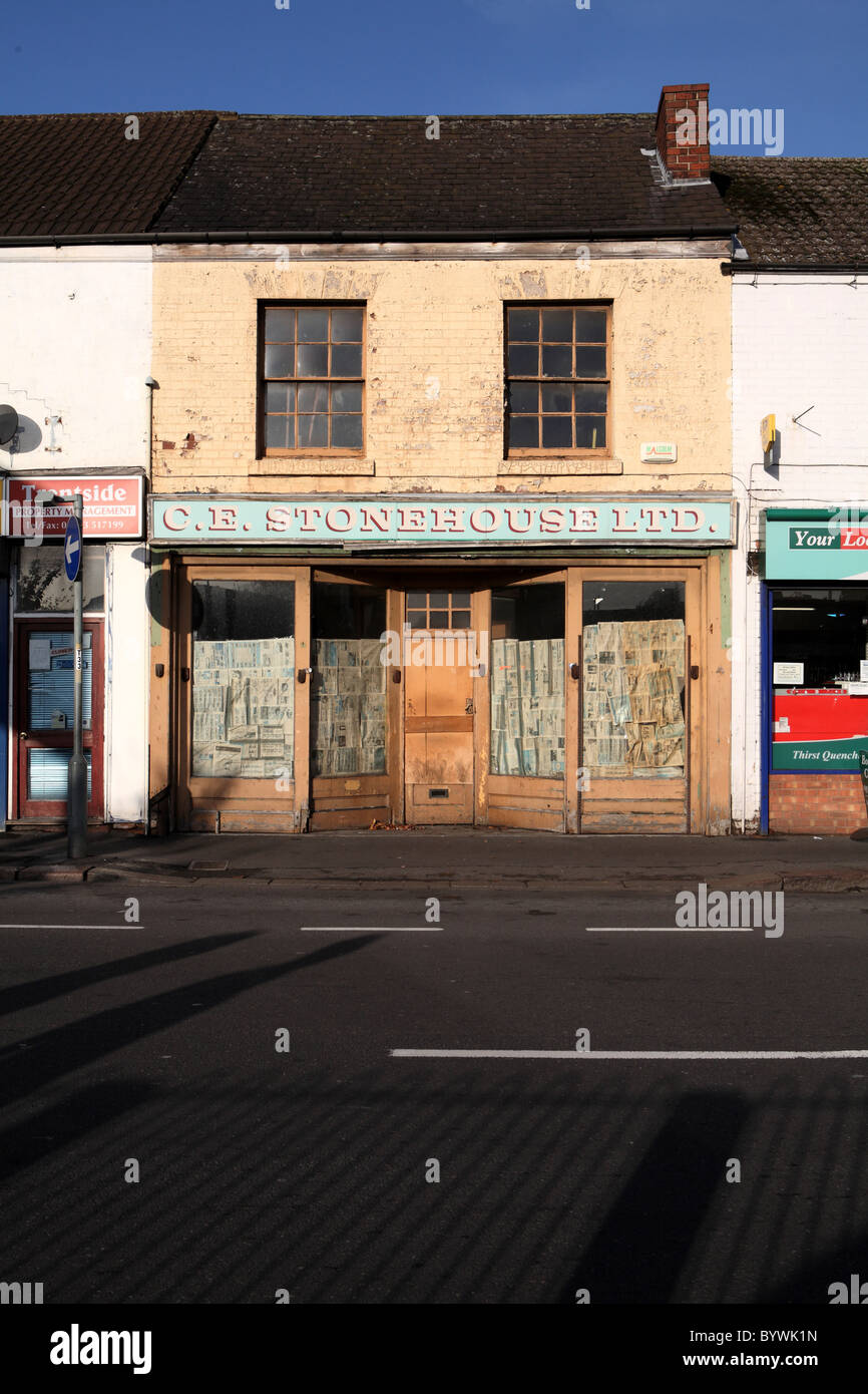 Old shop front closed Stock Photo