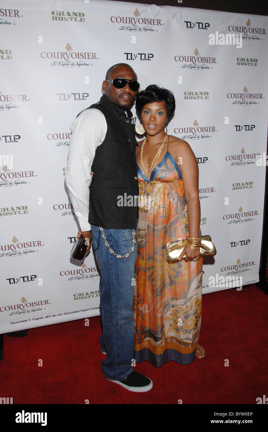 Omar Epps, Keisha Spivey Grand Hustle and Courvoisier celebrate the release of T.I. vs T.I.P. at the house of Courvoisier held Stock Photo