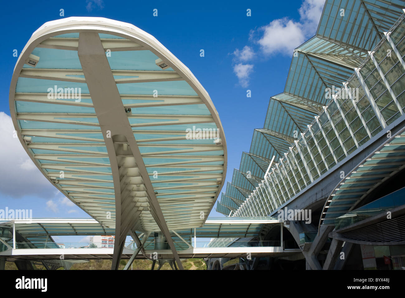 Oriente Station by renowned architect Santiago Calatrava, Parque das Nações, Lisbon, Portugal Stock Photo