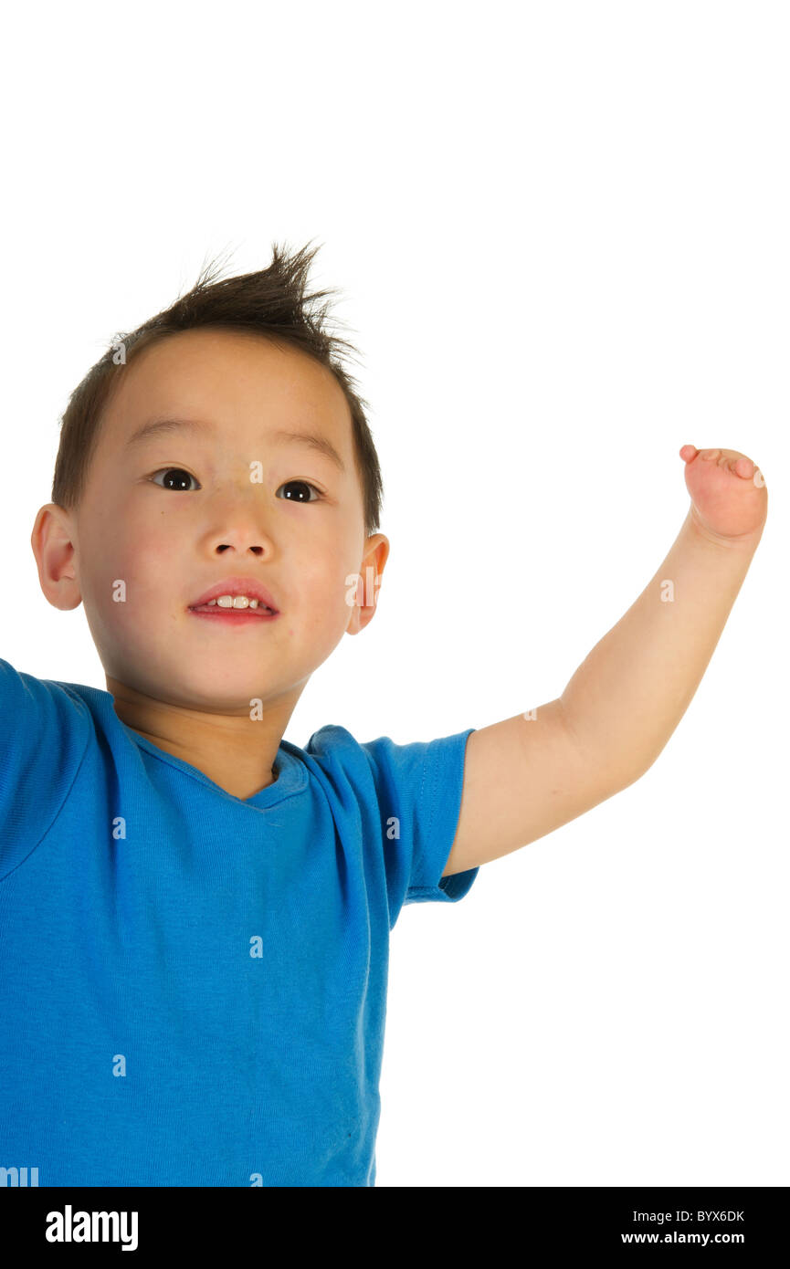 Portrait of a Chinese boy isolated over white Stock Photo - Alamy