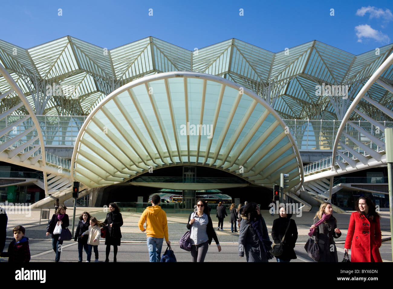 Oriente Station by renowned architect Santiago Calatrava, Parque das Nações, Lisbon, Portugal Stock Photo