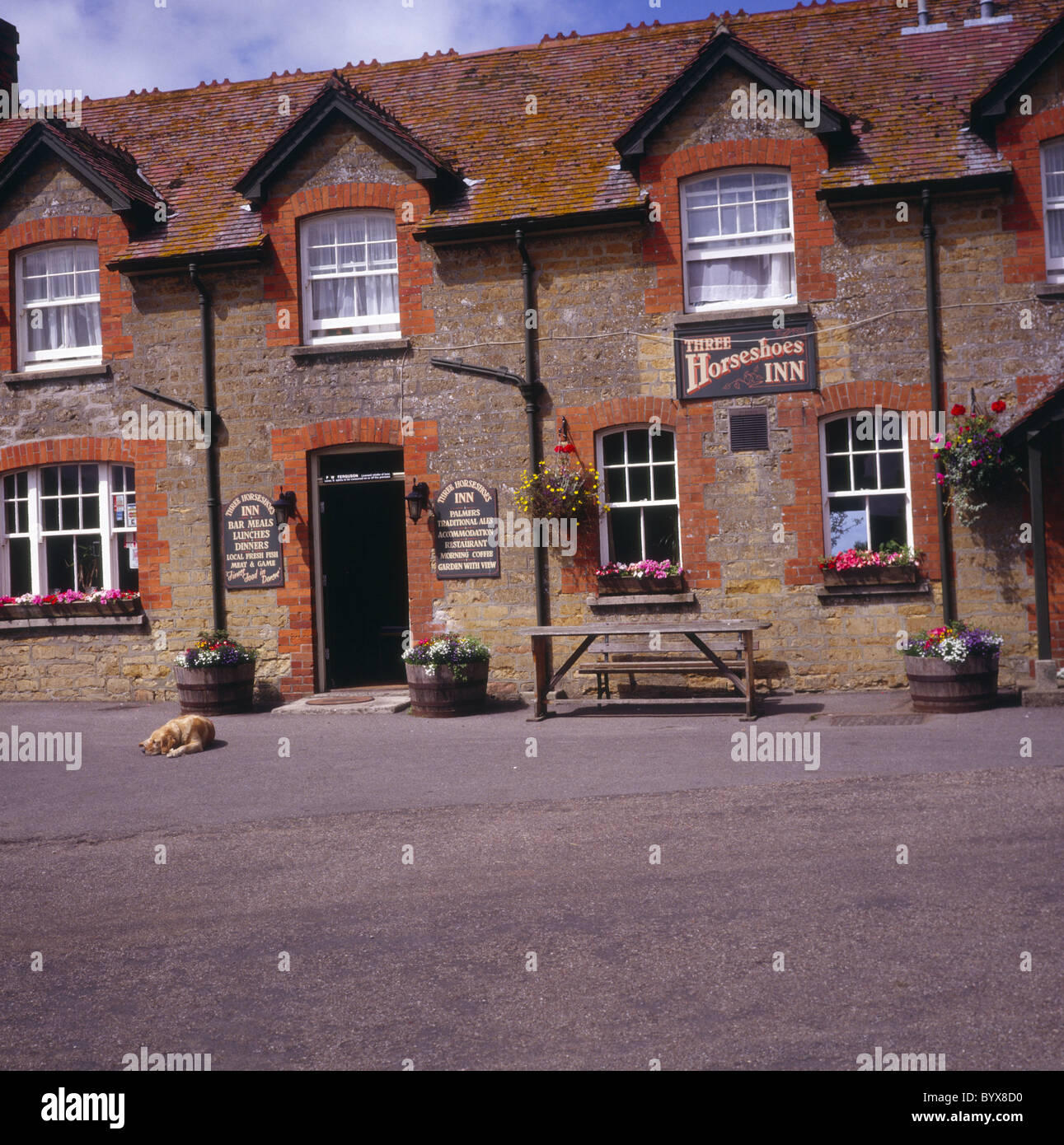 The Three Horseshoes Inn, Powerstock, Dorset, England Stock Photo Alamy