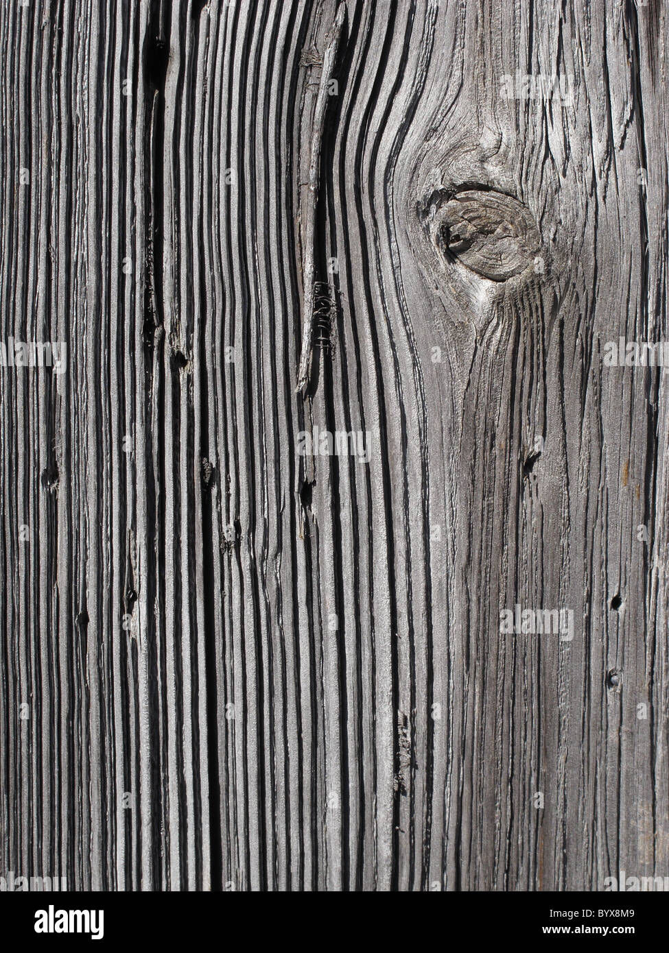 Weathered Wood on an old Ranch House in Texas - Background Stock Photo