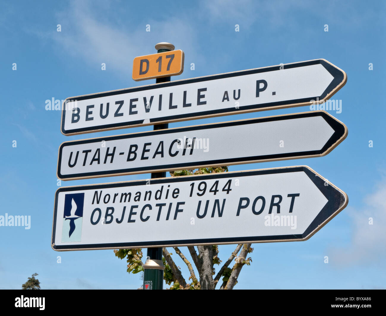 French road sign in Normandy France Stock Photo