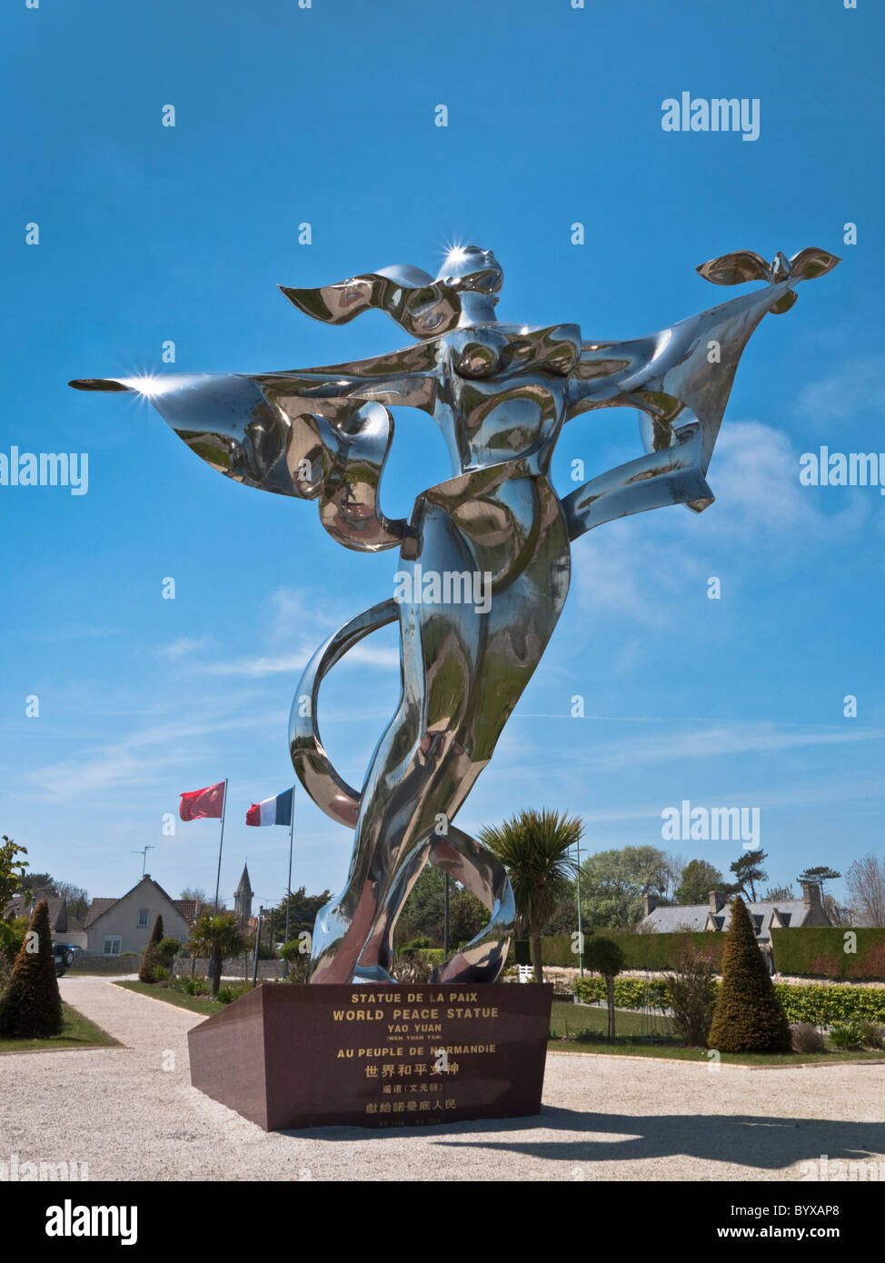 World Peace Statue, Grandcamp-Maisy, Normandy, France Stock Photo