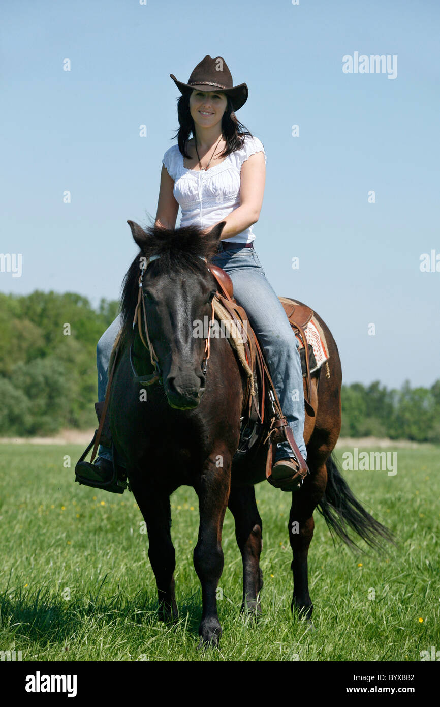 Westernreiter / western rider Stock Photo