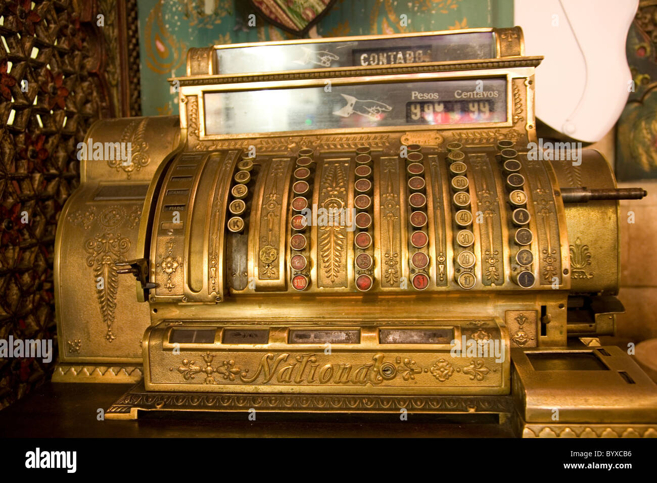 Gold Spanish Cash Register Stock Photo Alamy