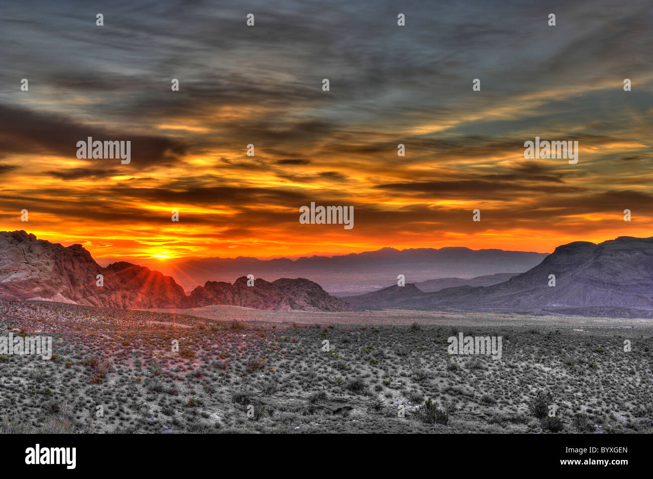Sunrise over Red Rock Canyon, Nevada, USA Stock Photo - Alamy