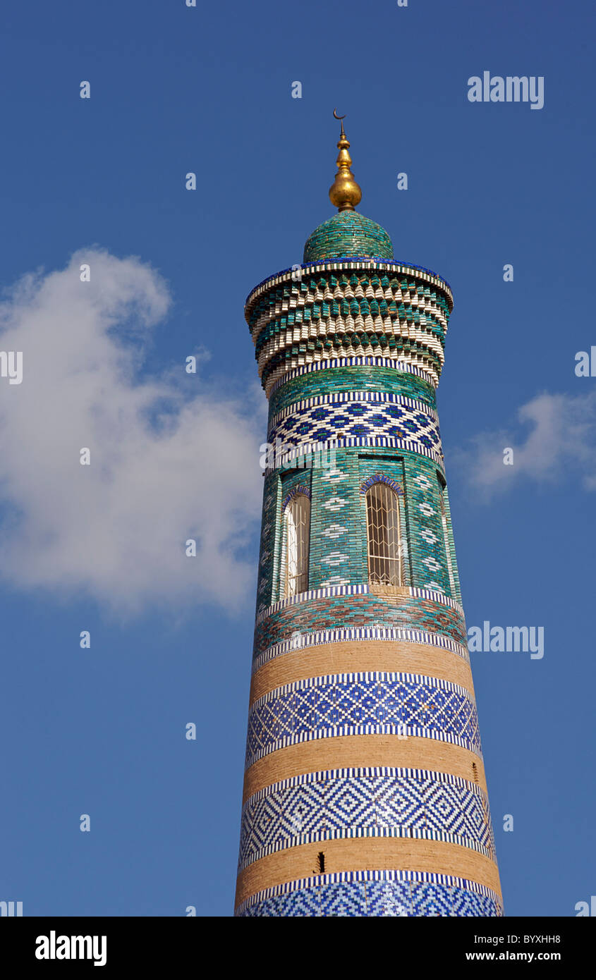 Minaret Of Islam Khodja At Khiva, Uzbekistan Stock Photo - Alamy