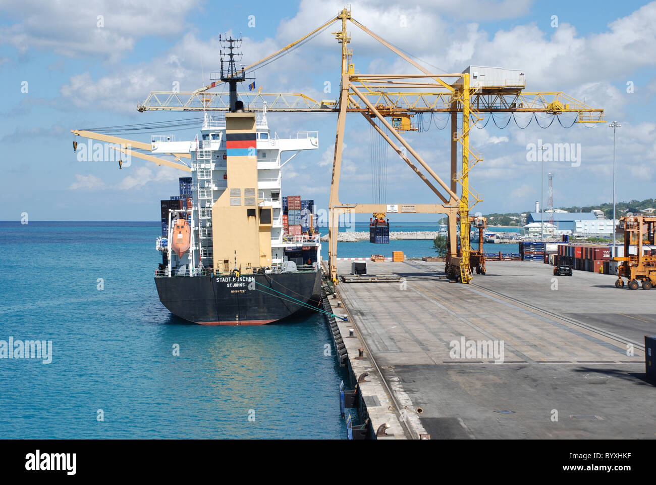 Bridgetown Barbados docks unloading container ship Stock Photo Alamy