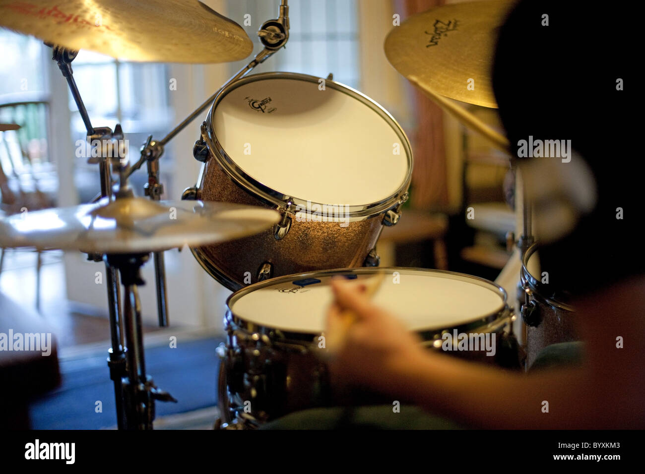 drum practice Stock Photo