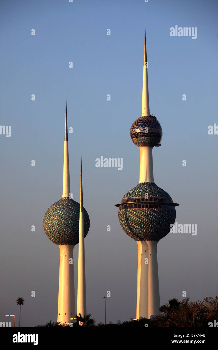 Kuwait, Kuwait City, Kuwait Towers, Stock Photo
