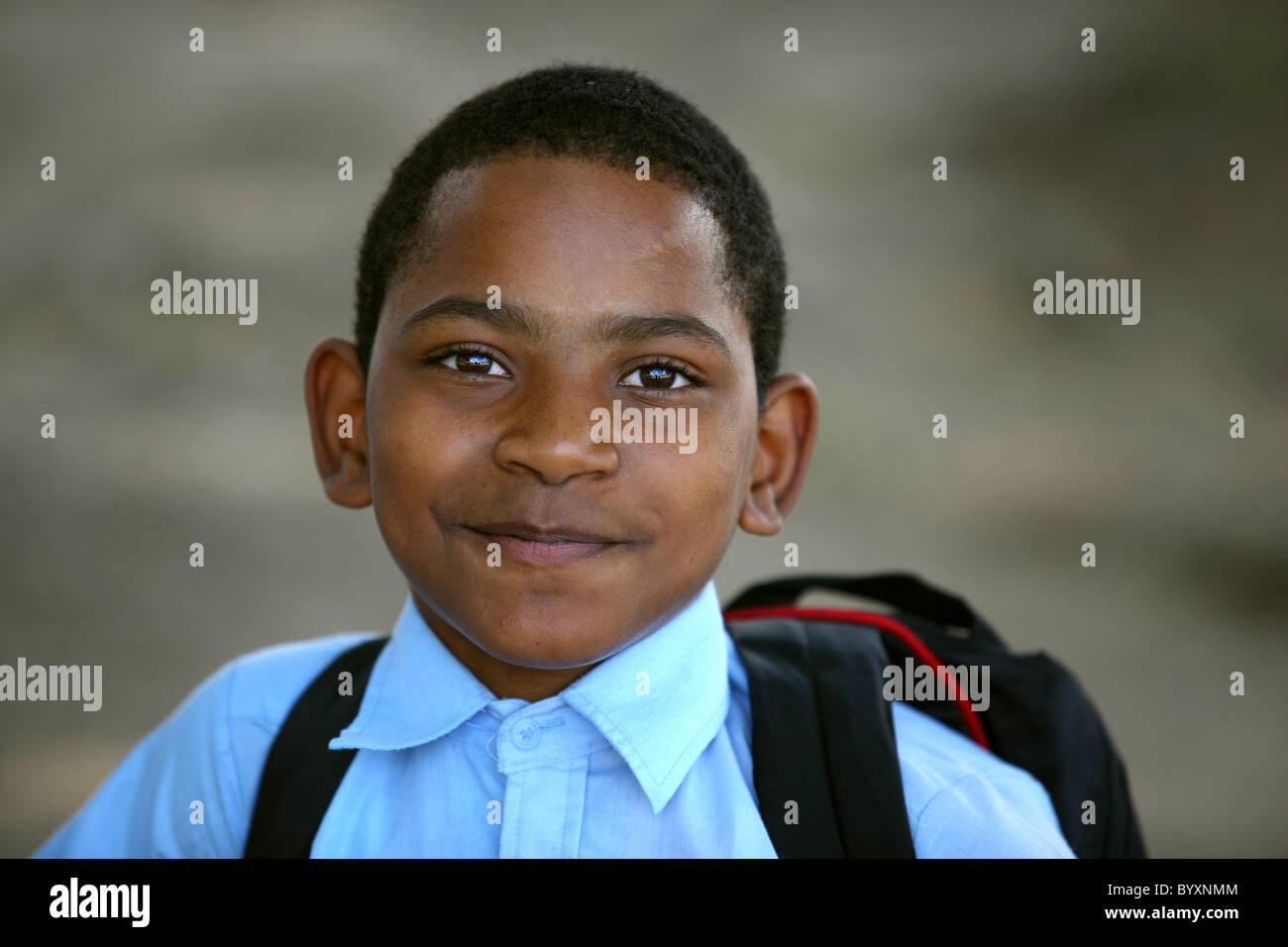 Dominican Republic, Santo Domingo, children in school uniform, Caribbean Stock Photo
