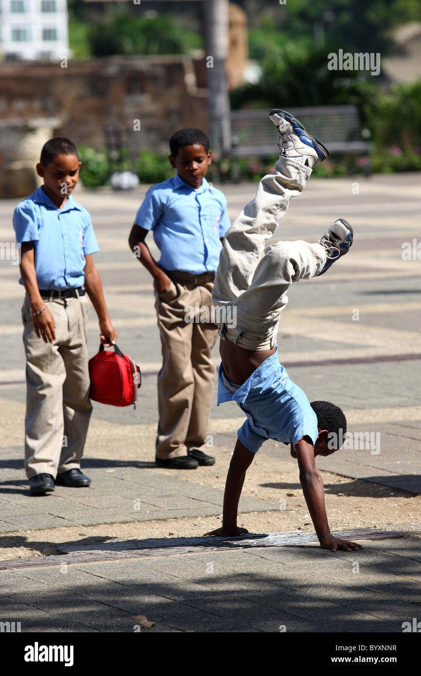 Dominican Republic, Santo Domingo, children in school uniform, Caribbean Stock Photo Alamy