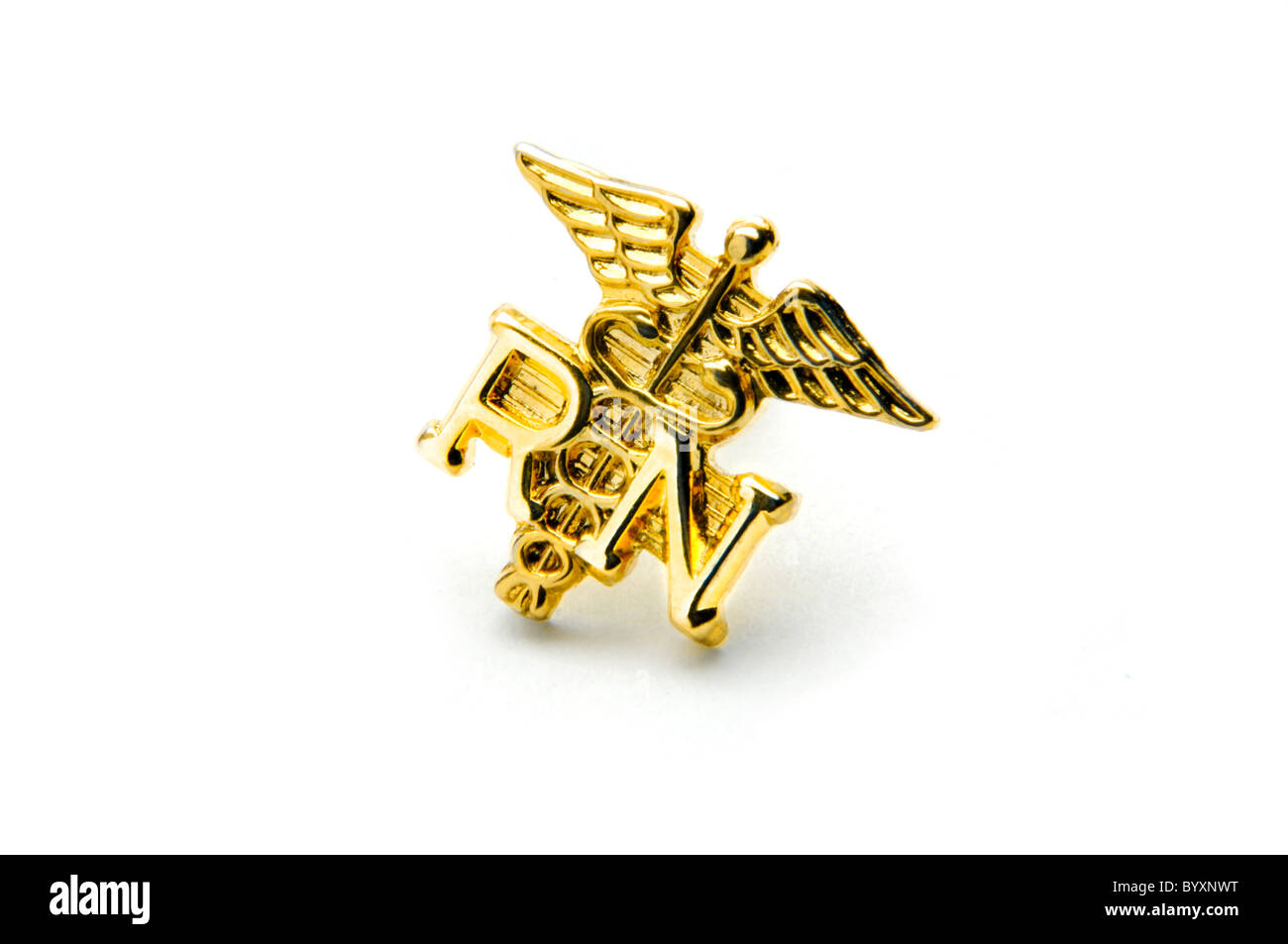 registered nurse lapel pin Stock Photo