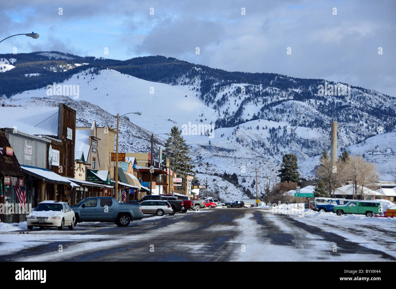 Street of Gardiner, Montana, USA Stock Photo - Alamy