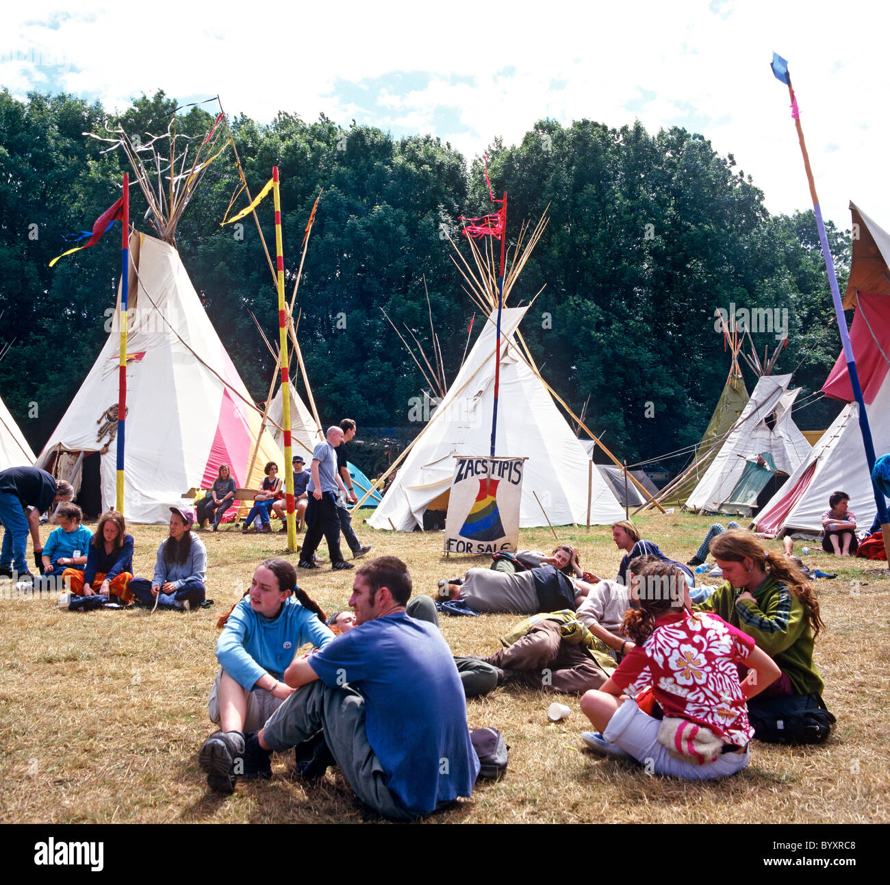 People at Glastonbury Festival Pilton Somerset UK Europe Stock Photo