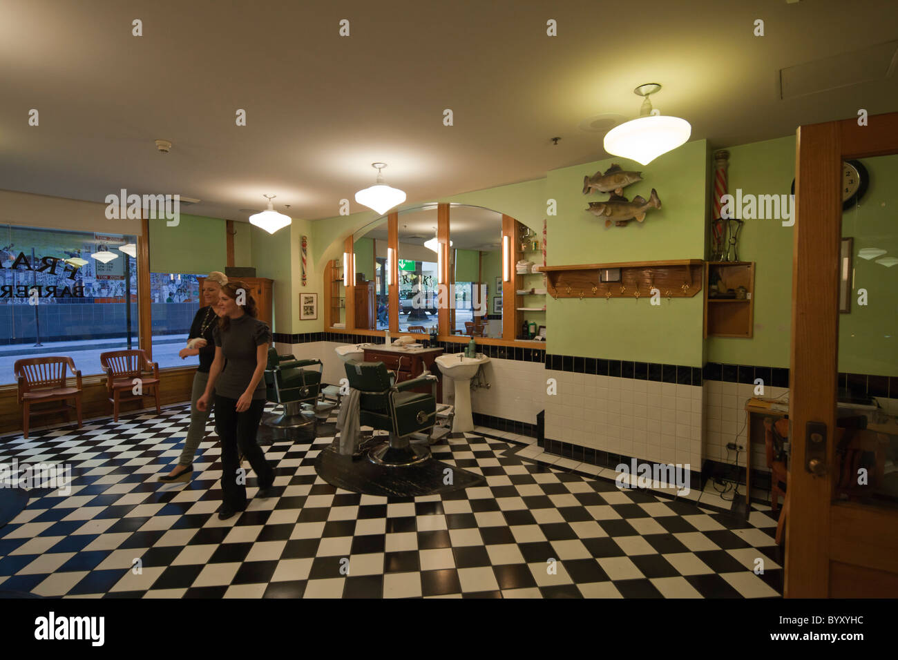 barber's shop, Monadnock building, Chicago, Illinois, USA Stock Photo