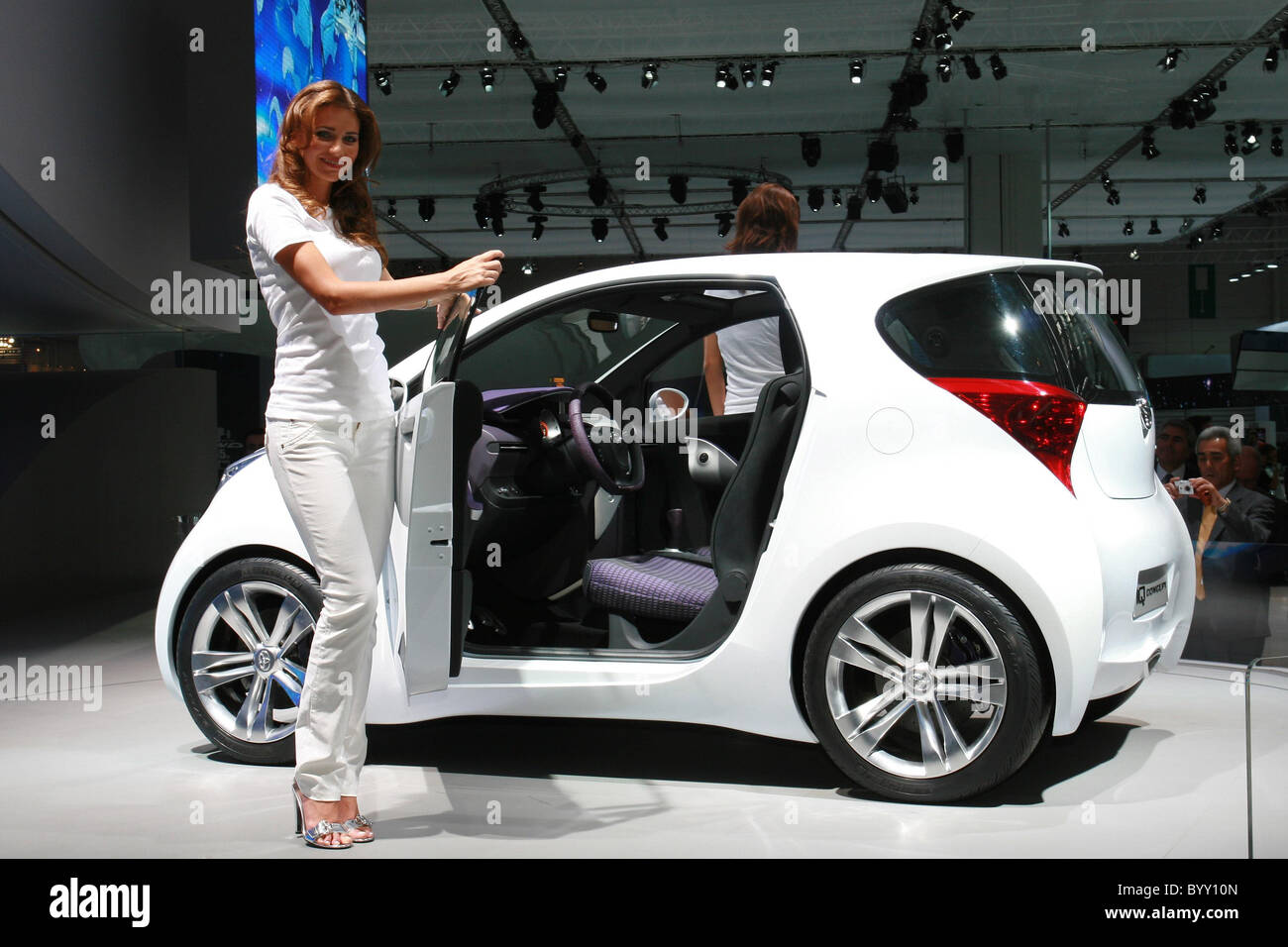 The Toyota iQ concept, unveiled at the Frankfurt Motor Show, marks a step change in small car design, challenging conventional Stock Photo