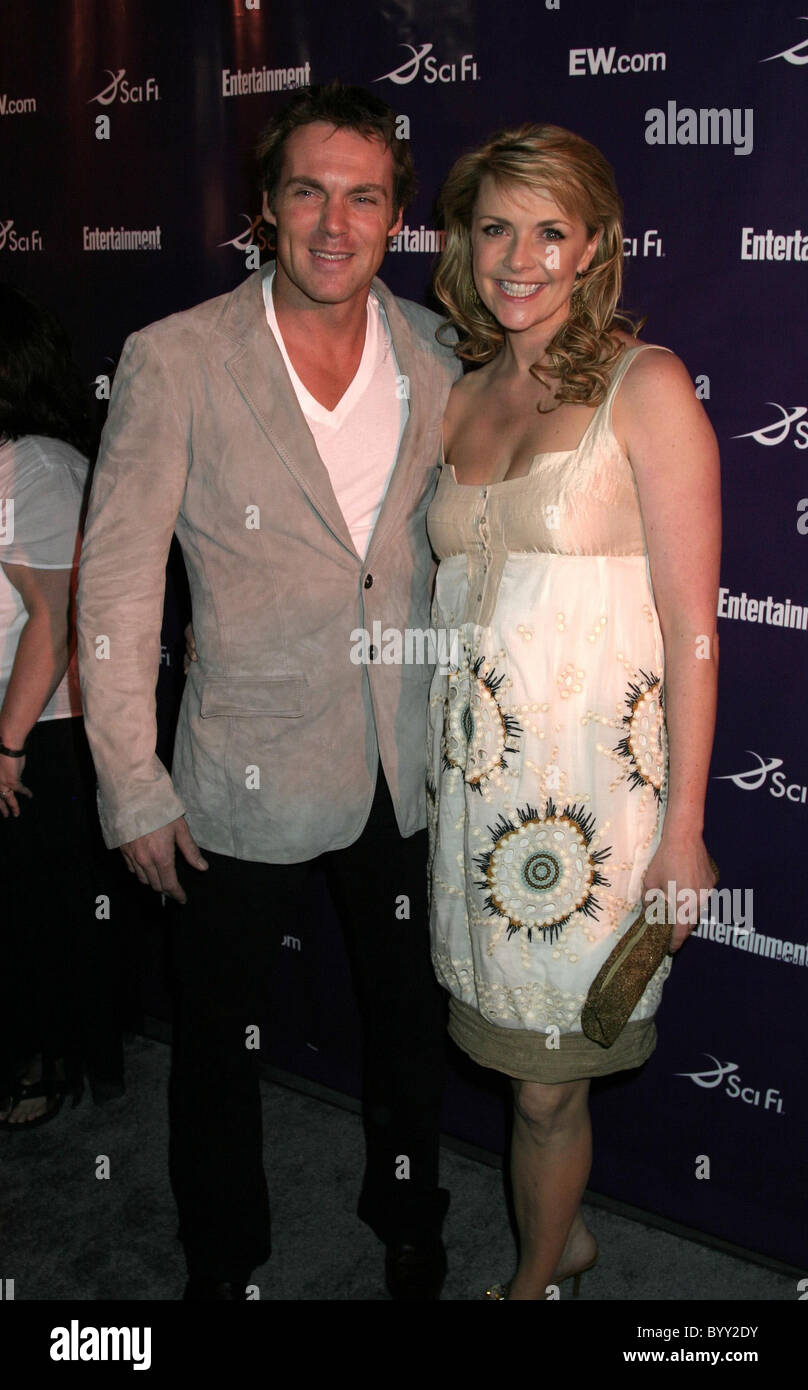 Michael Shanks and Amanda Tapping Sci-Fi Channel party at the J6 Rooftop Bar at the Salomar Hotel San Diego, California - Stock Photo