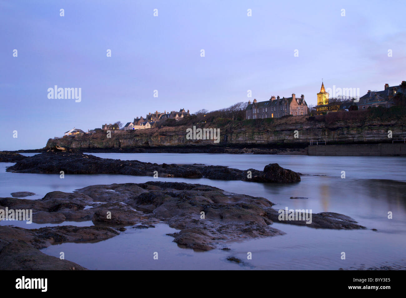 St Andrews from Doo Craigs at Dusk St Andrews Fife Scotland Stock Photo