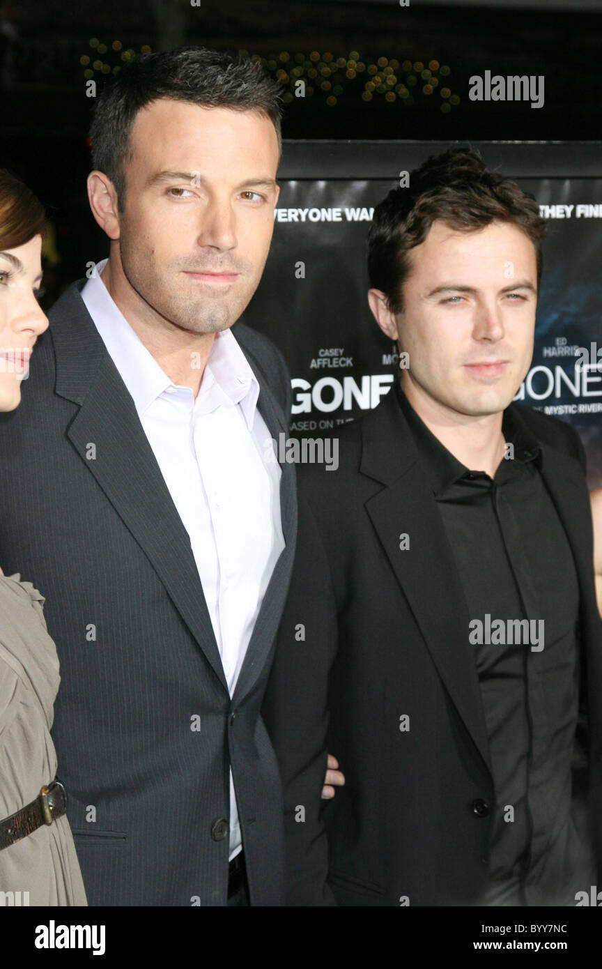Ben Affleck and Casey Affleck Los Angeles premiere of 'Gone Baby Gone' held at the Mann Bruin Theatre - Arrivals Los Angeles, Stock Photo