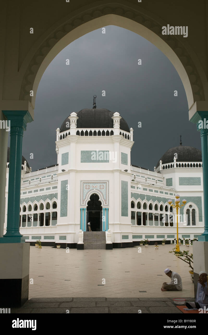 Indonesia Sumatra Medan Grand Mosque Stock Photo