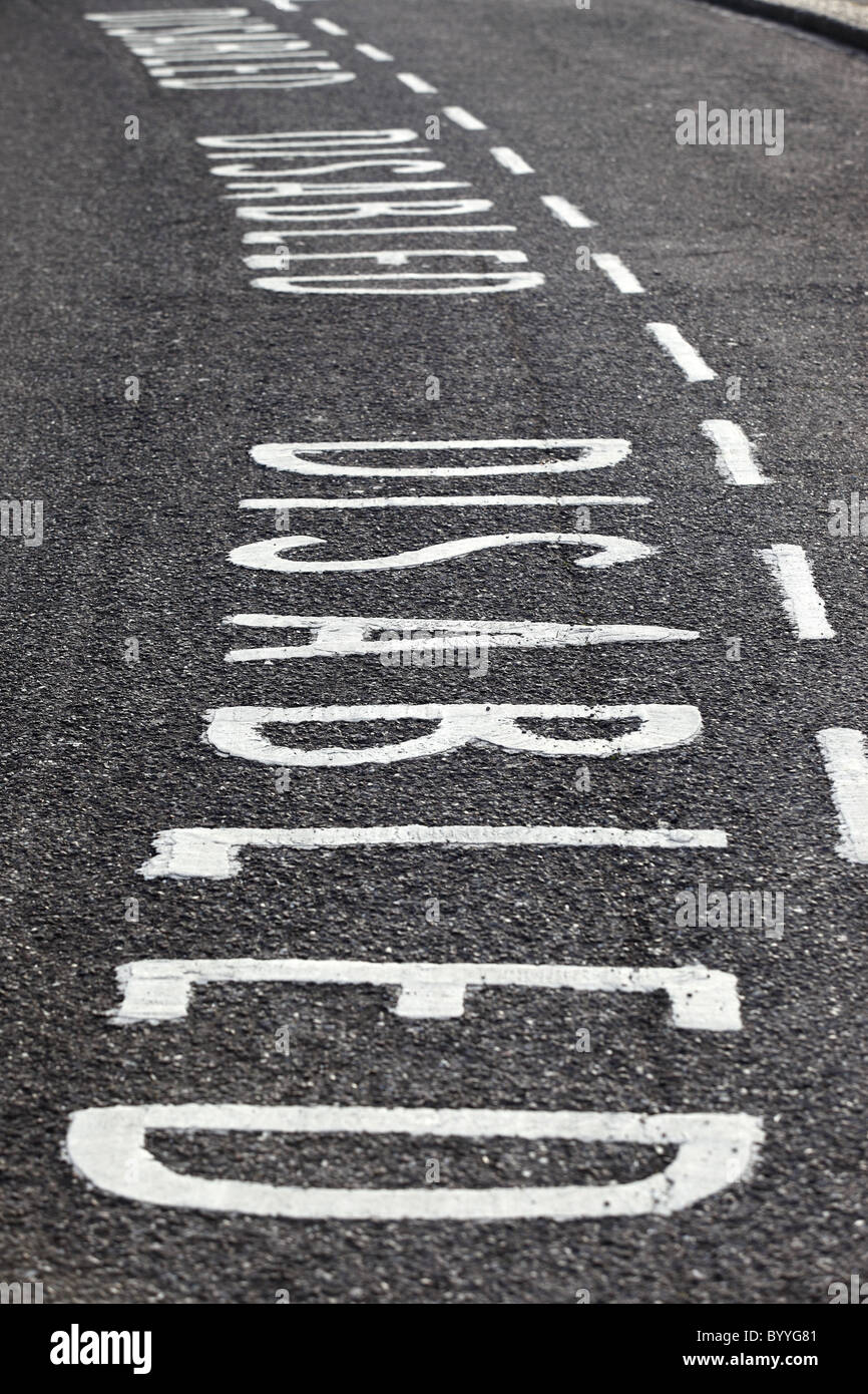 Disabled parking space Stock Photo