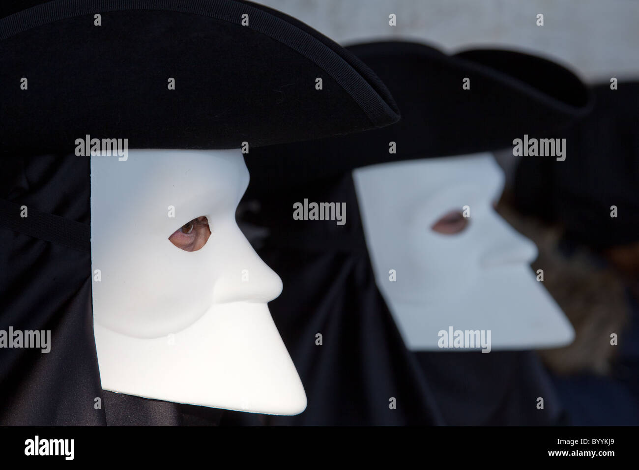 Italy, Venice, typical carnival masks in Piazza San Marco Stock Photo ...