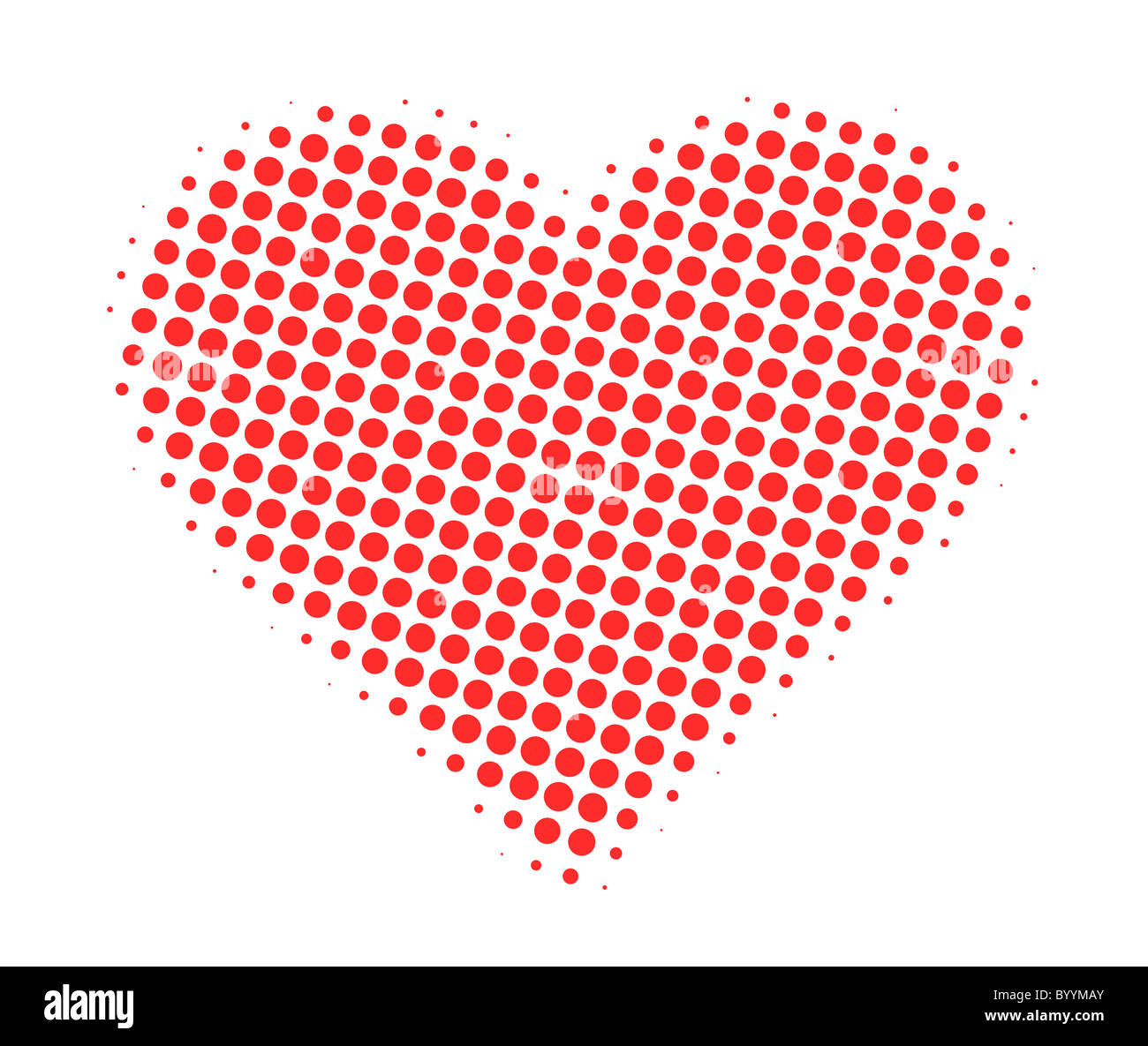 Red heart made of dots Stock Photo - Alamy