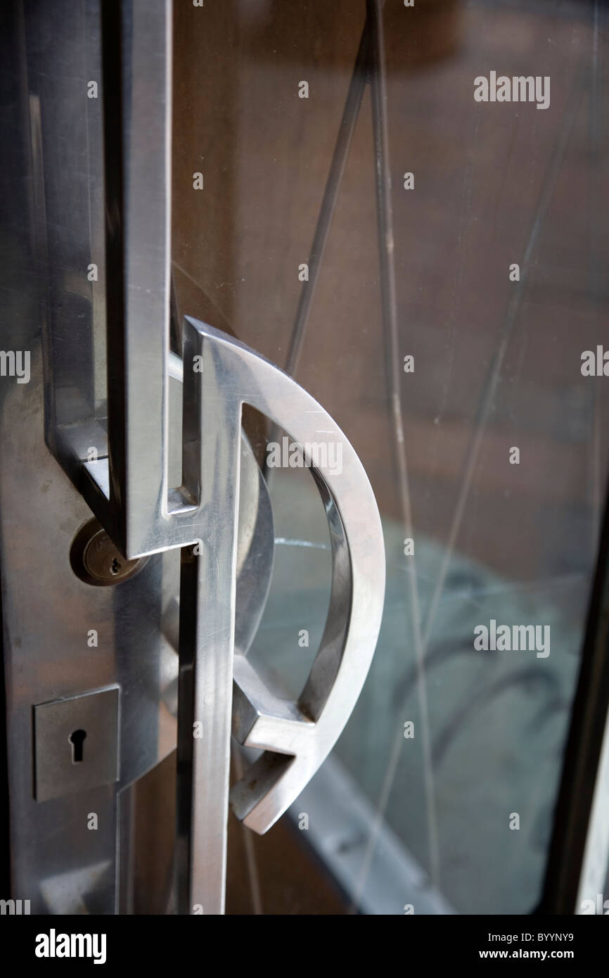 Mullers Optometrists door handle in Cape Town Stock Photo Alamy