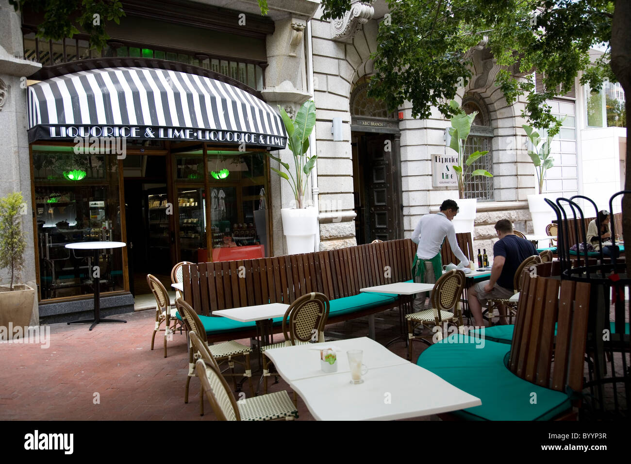 Liquorice & Lime outdoor cafe in St Georges mall in Cape Town Stock ...