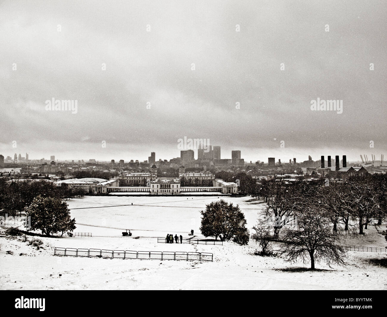 greenwich park in london after snow full Stock Photo