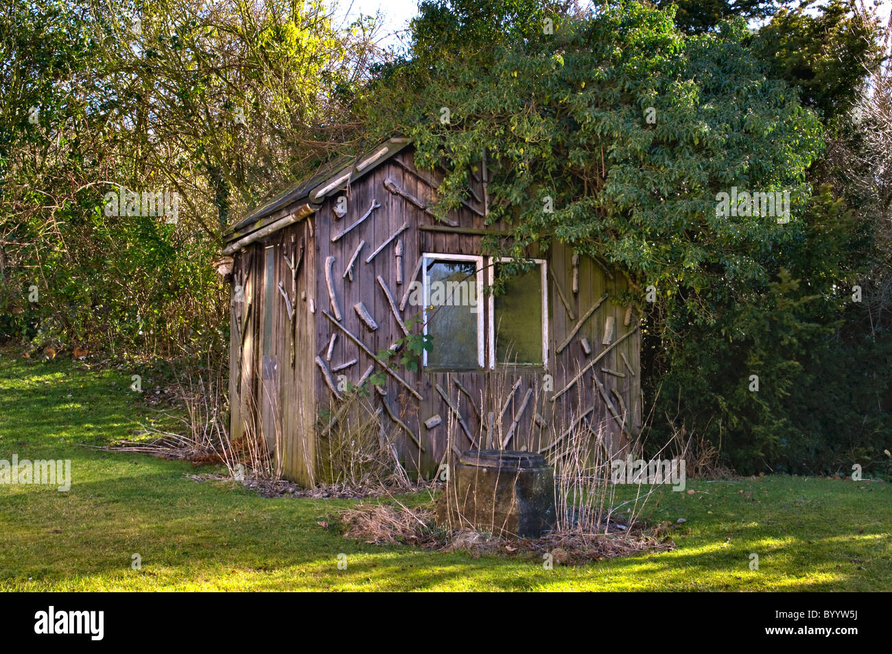 Derelict Garden shed Stock Photo