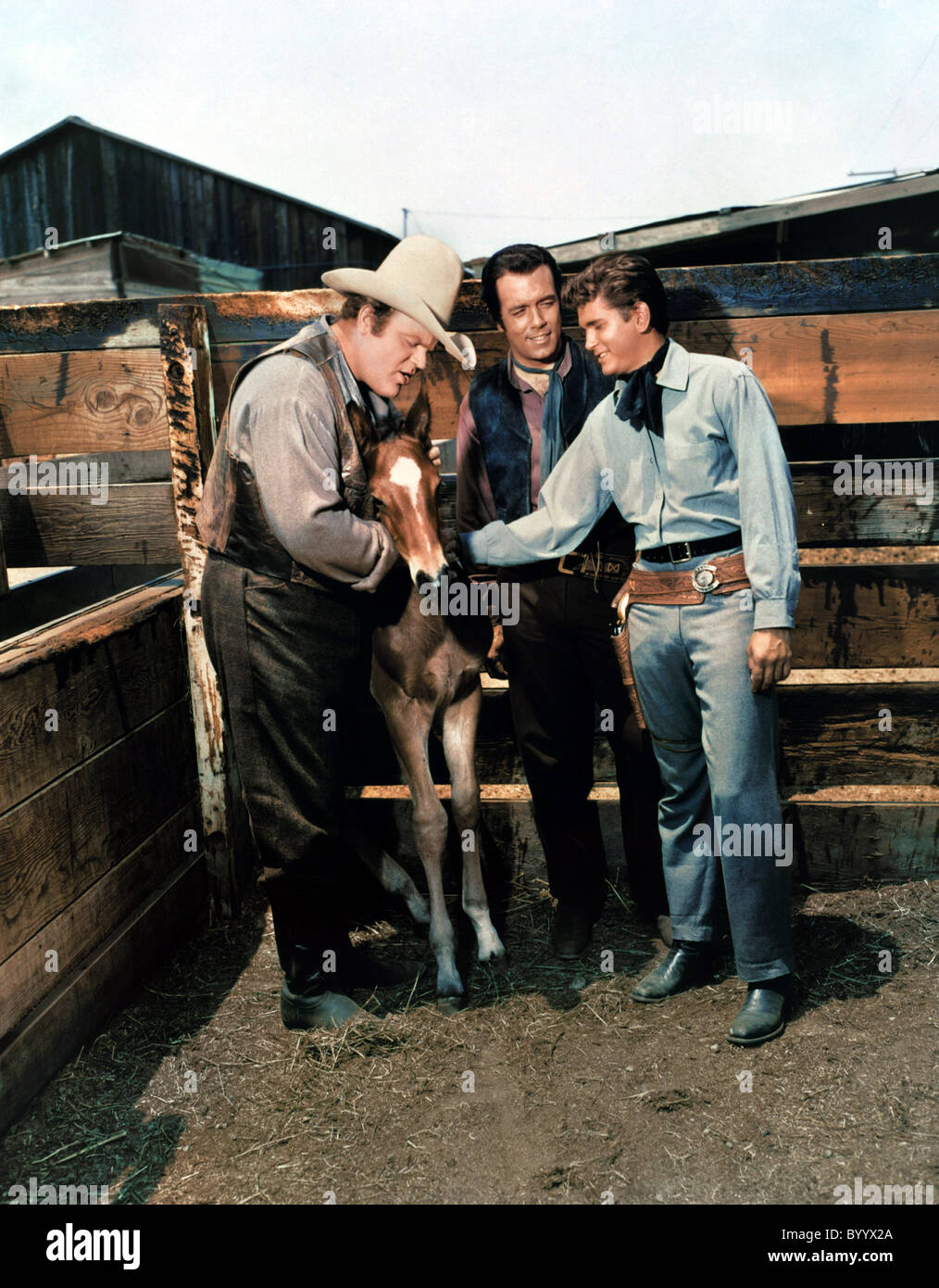 DAN BLOCKER PERNELL ROBERTS & MICHAEL LANDON BONANZA (1964 