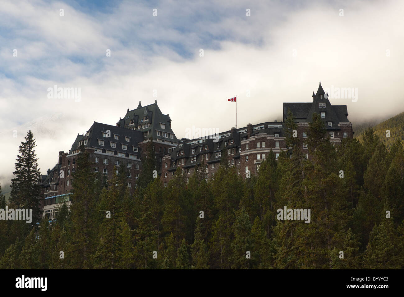 The Fairmont Banff Springs Hotel in Banff National Park Stock Photo