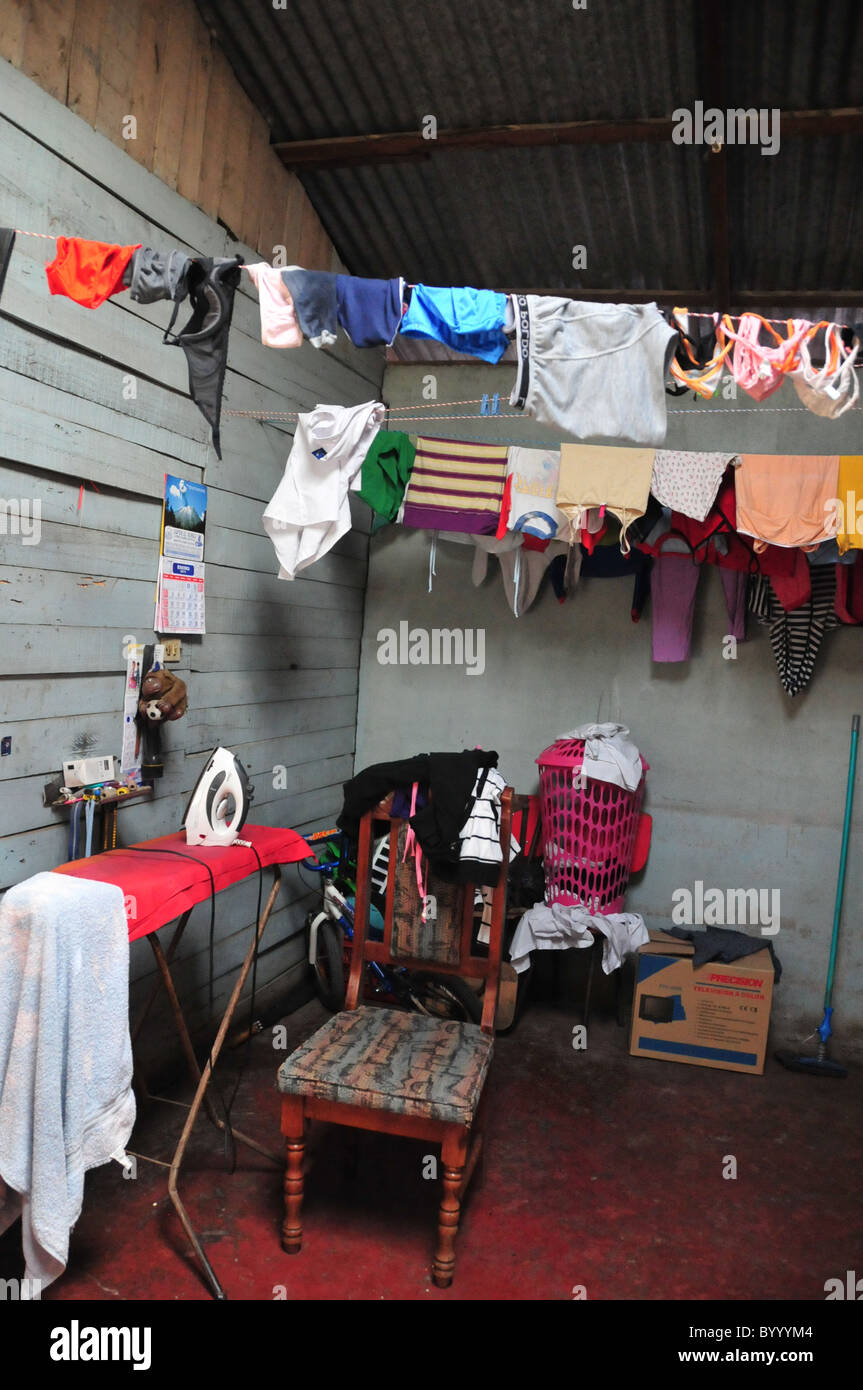 Interior of a house La Carpio San José Costa Rica Stock Photo