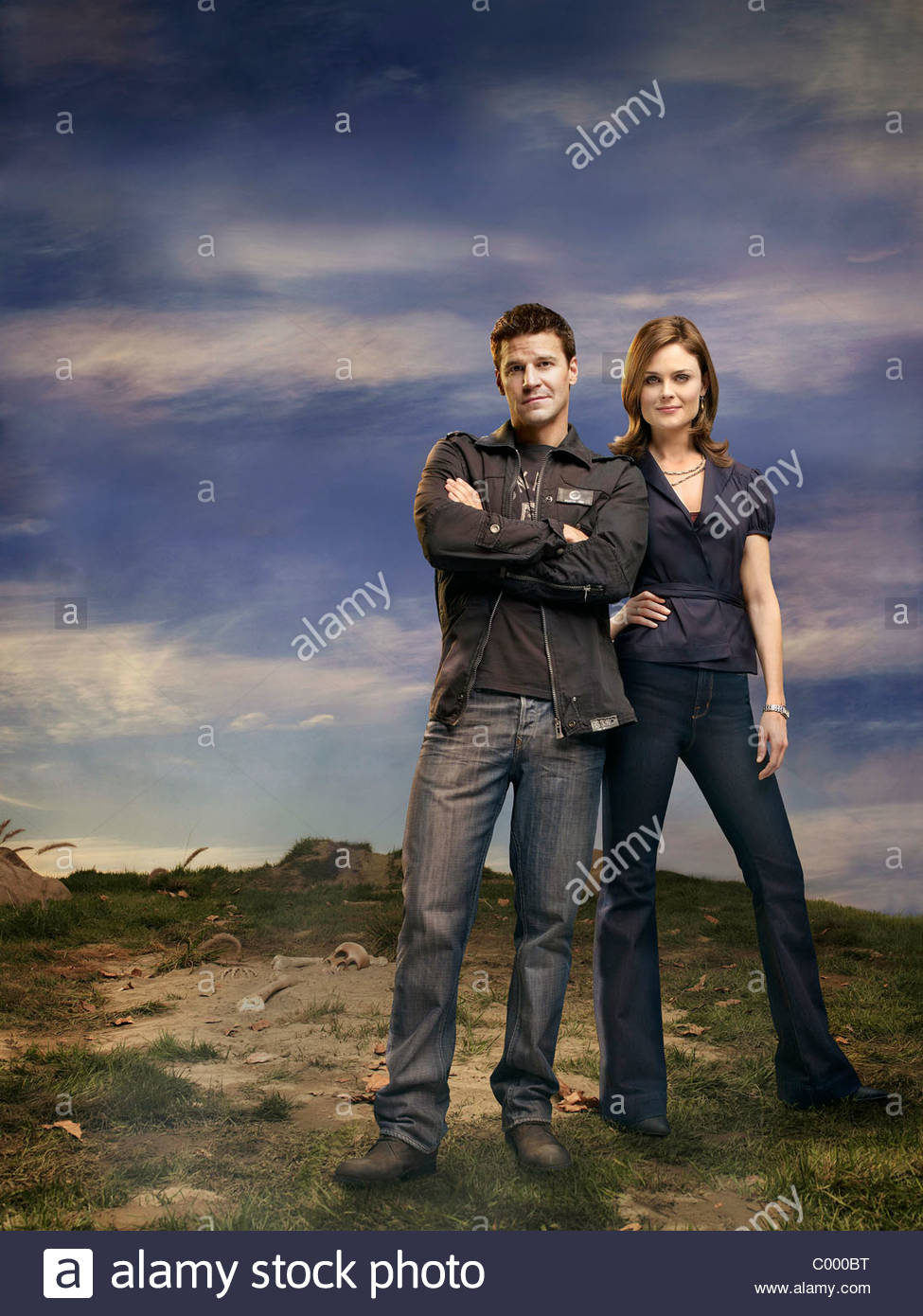 david-boreanaz-emily-deschanel-high-resolution-stock-photography-and
