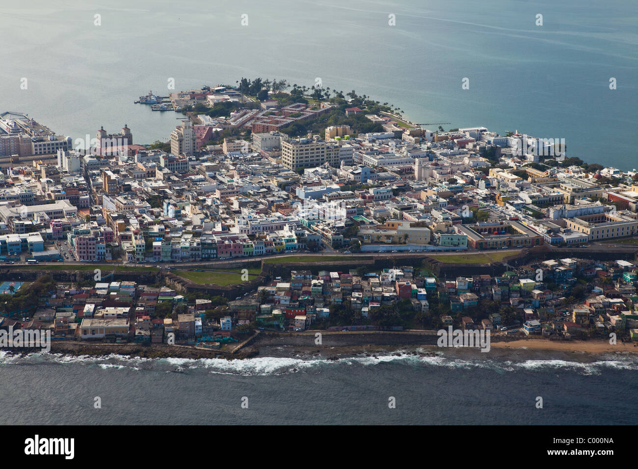 Aerial of old city of San Juan, Puerto Rico Stock Photo - Alamy