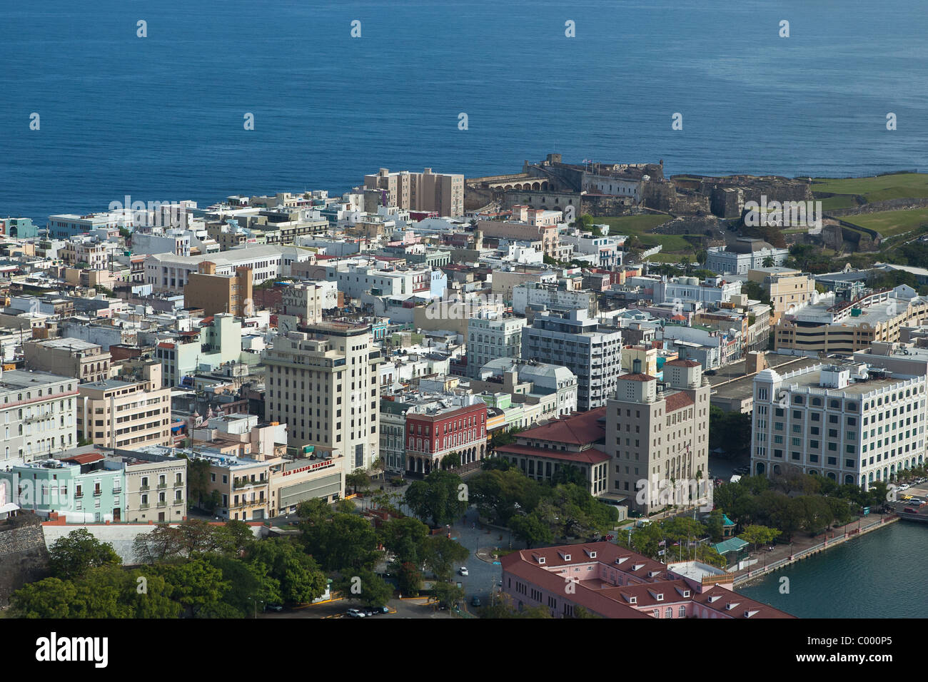 Aerial of old city of San Juan, Puerto Rico Stock Photo - Alamy
