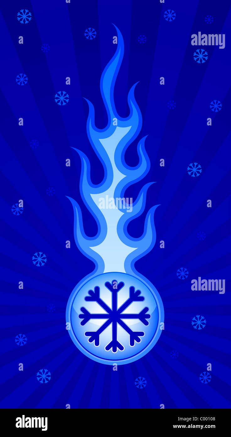 blue cold flame vector illustration Stock Photo