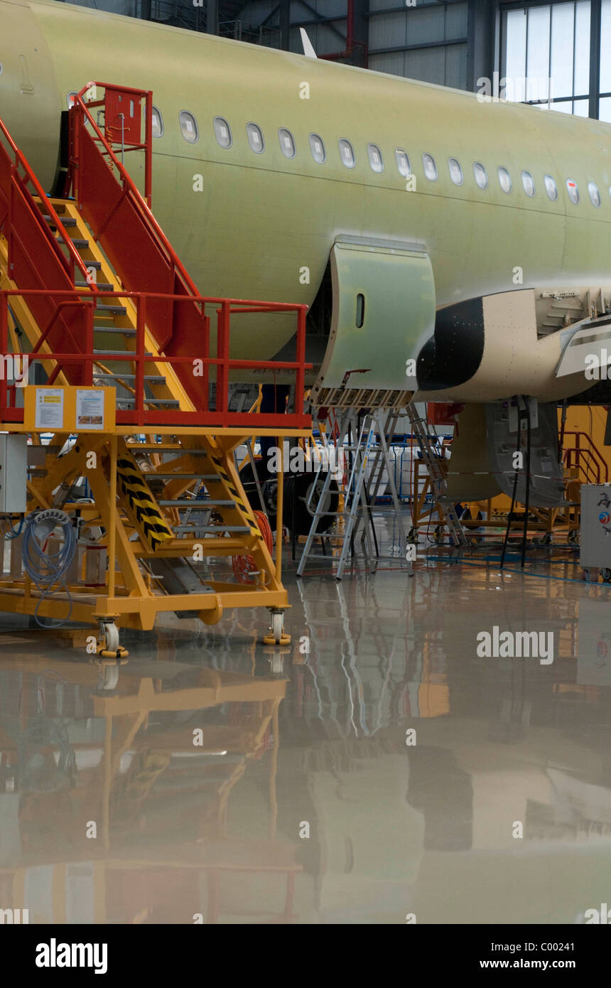 Parts of the Airbus A320 and A321 fuselage, airframes and wings are being assembled at the Airbus assembly plant in Tianjin, China. © Time-Snaps Stock Photo