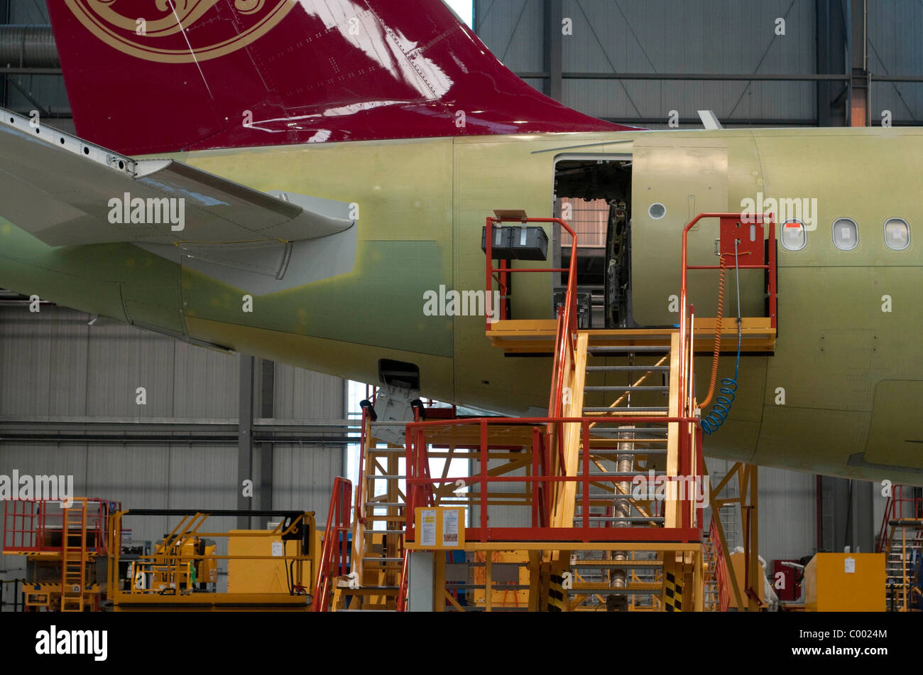 Parts of the Airbus A320 and A321 fuselage, airframes and wings are being assembled at the Airbus assembly plant in Tianjin, China. © Time-Snaps Stock Photo