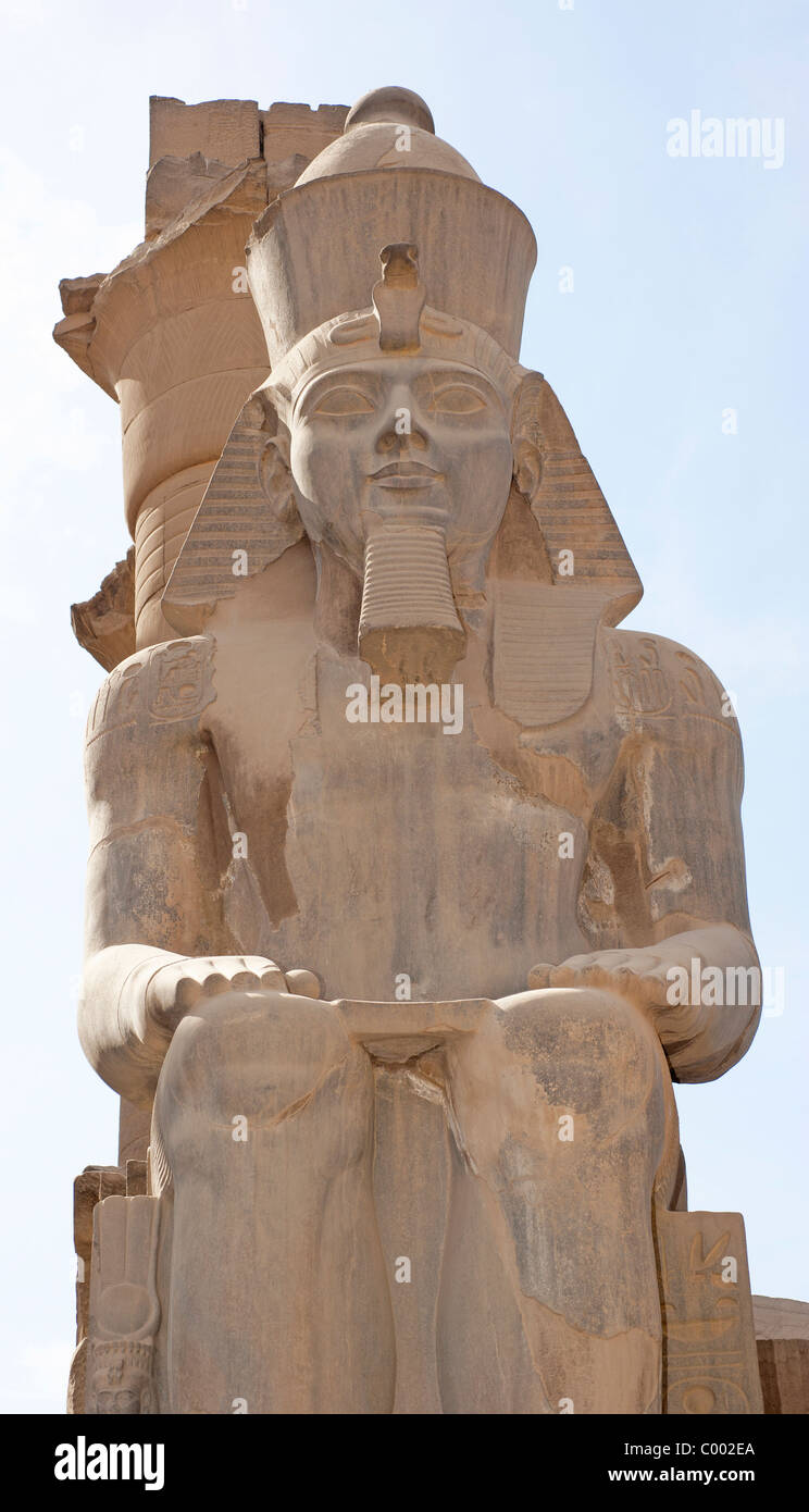 One of the large statues of Ramses II at Luxor Temple in Egypt Stock ...
