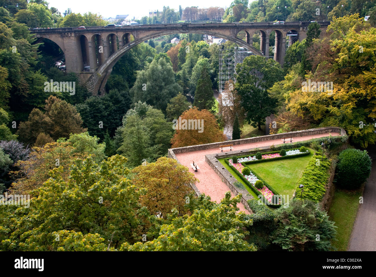 The Adolphe Bridge in Luxembourg City, Luxembourg. Stock Photo