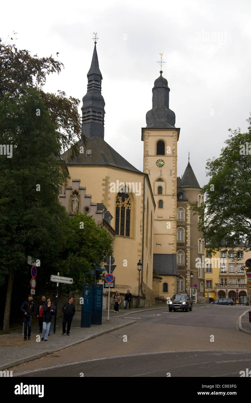 Saint Micheal's Church located in the central Ville Haute quarter in Luxembourg City, Luxembourg. Stock Photo