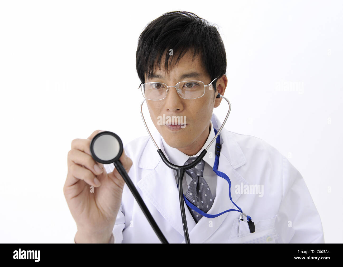 Doctor in black tie stethoscope hi-res stock photography and images - Alamy